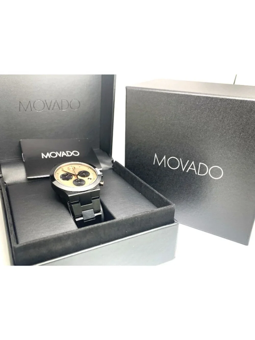 Movado Men's Watch 3600897 Bold Swiss Quartz Chronograph Black Steel 44.5mm